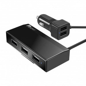 APCC500: 9.6A FIVE PORT USB IN-CAR CHARGER WITH 1.8M CABLE